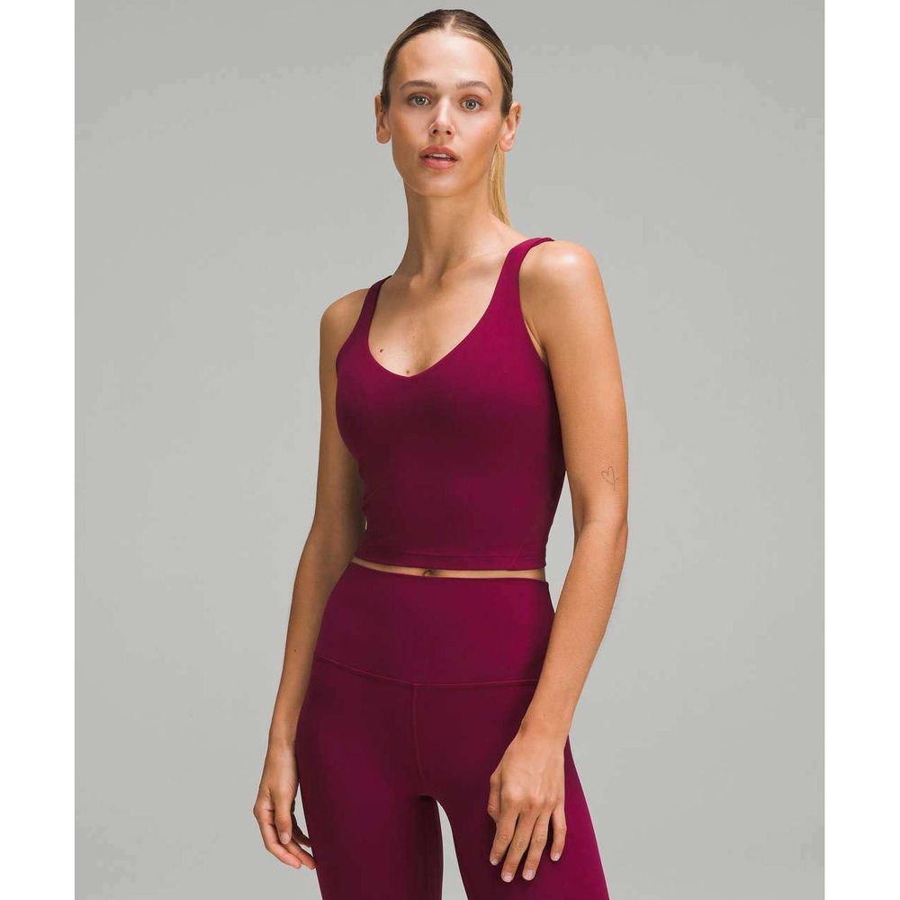 Lululemon Align Tank Top Deep Luxe Maroon Cropped Yoga Camisole 4